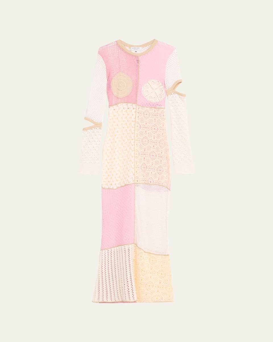 Patchwork Regenerated Crochet Maxi Dress